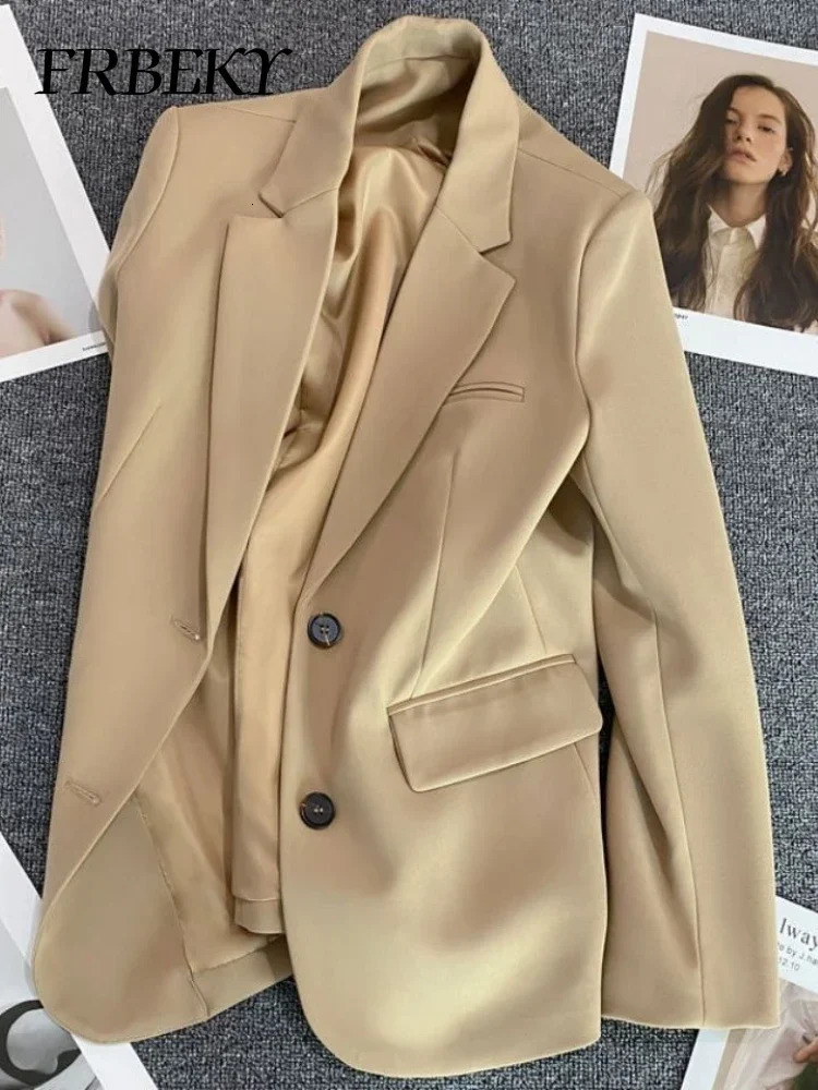 Elegant Womens Jackets Autumn Winter Solid Color Blazer Fashion Leisure Temperament Ladies Jacket Woman Streetwear 250625