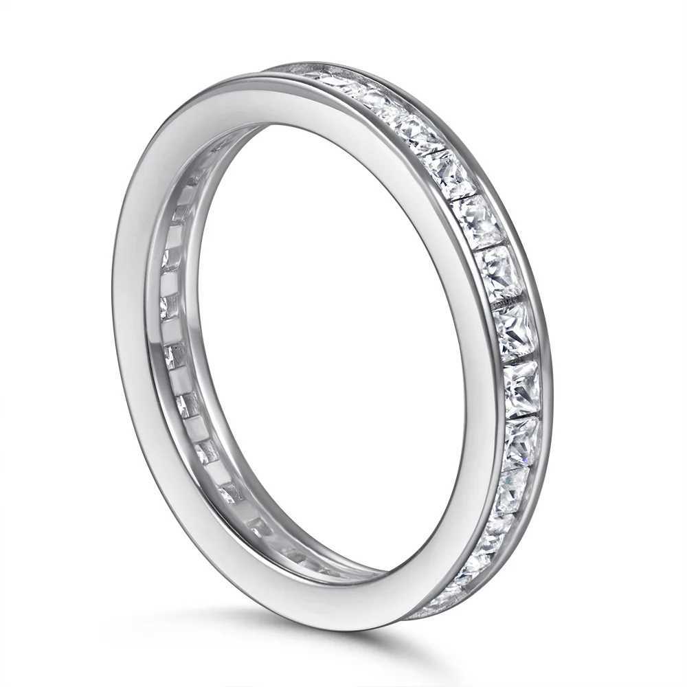 Eternity High Grown Diamond Ring 925 Sterling Silver Party Wedding Band Rings for Women Men Anniversary Engagement Jewelry Gift XJ250707