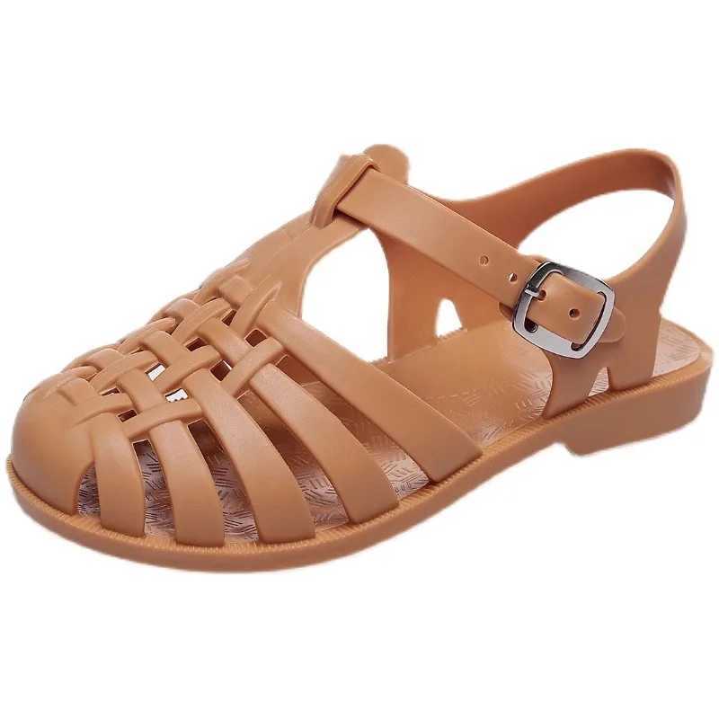 2025 Summer Kids Jelly Sandals Korean-style Open-toe Hollow-out Baby Roman Shoes for Boys and Girls Fashionable R250707