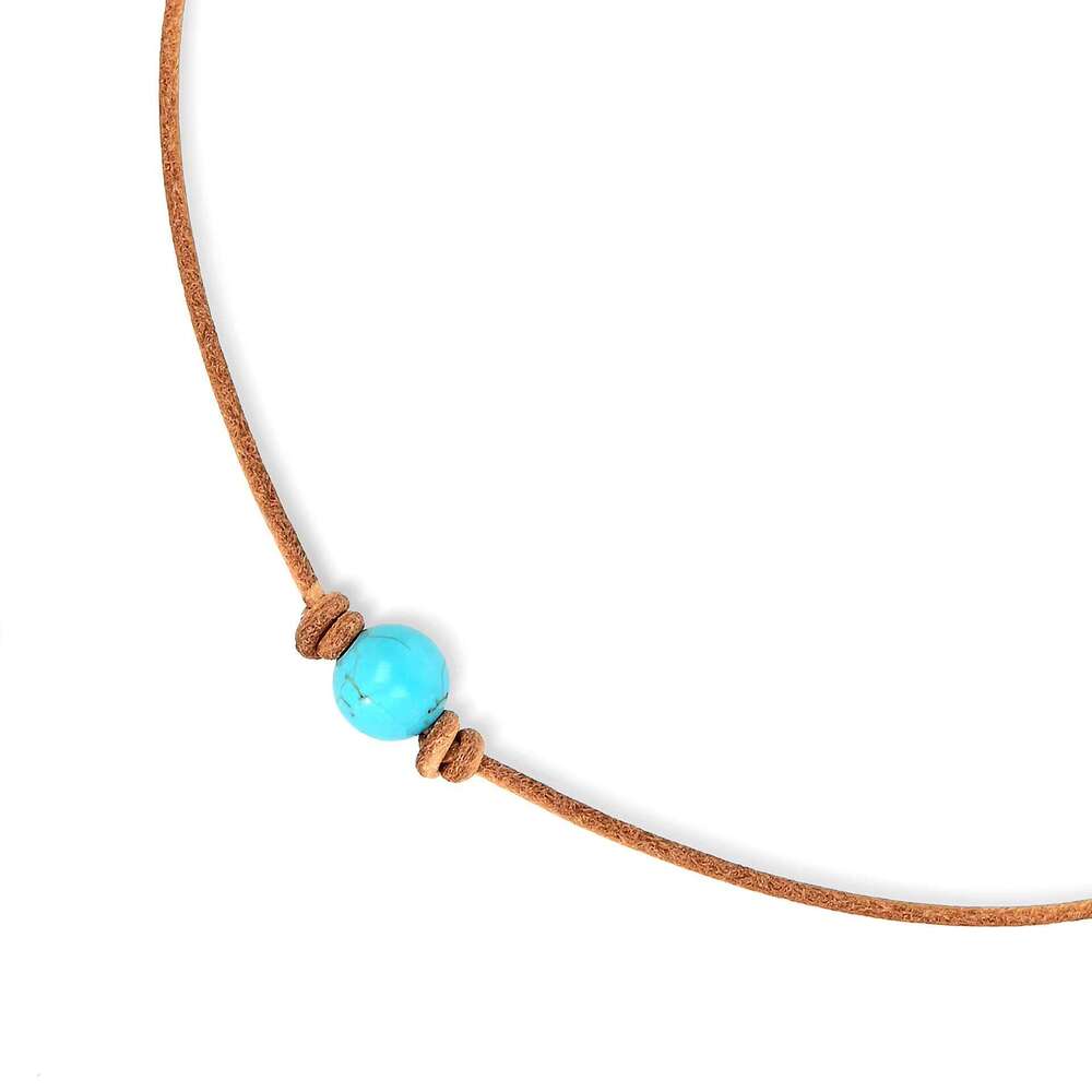 Fashion Accessories Simple Turquoise Beaded Bohemian Collarbone Handmade Jewelry Necklace