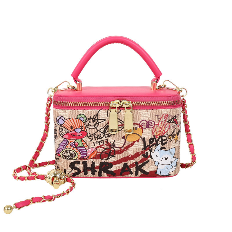 Designer High-End Feel for Women 2025 New Graffiti Box Versatile Fashion Personality Handbag Stylish Shoulder Crossbody Light Luxury Women's Bag