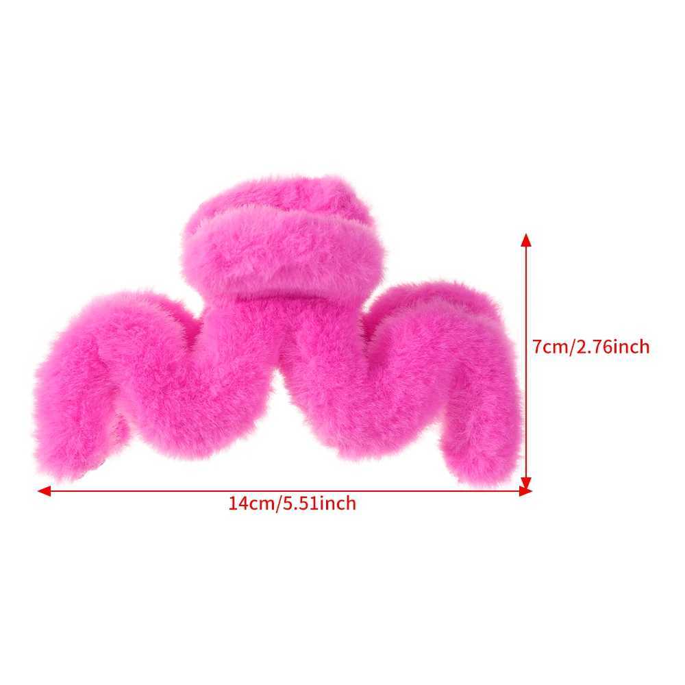 14cm Large Hair Claw Fashion Plush Big Crab Hair Clip For Women Back Clip For Thick Hair Cute Plush Ponytail Hair Accessories Y250707