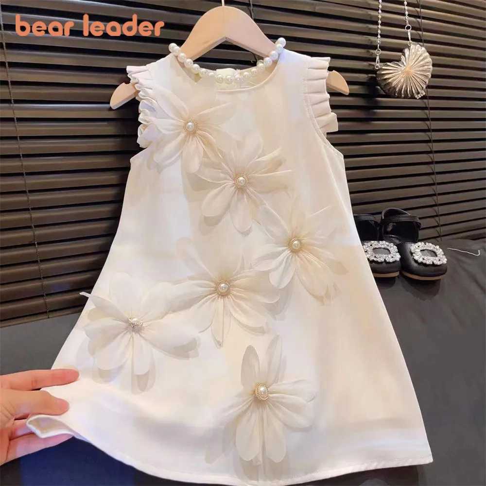 2-7 Years Summer New 3D Flower Vest Dress Girls Princess Dresses Baby Kids Clothing for Weddings and Parties Elegant Clothes R250707