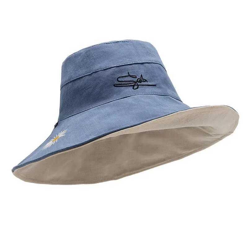Summer 2024 New Sunshade And Sunscreen Bucket Hat Korean Version Large Brim Outdoor Fashion Neck Hat Y250707