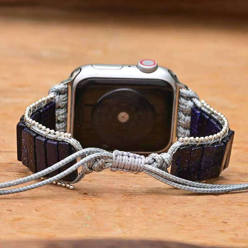 Natural Smart Handmade Bohemian Tubular Stone Unique Night Sky Watch Band 38 42 44 45mm