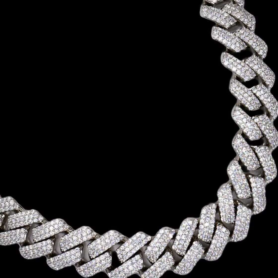 Wholesale Vvs Moissanite Diamond Cuban 925 Sterling Silver Solid Cuban Link Chain Fully Iced Out Hip Hop Jewelry popular design