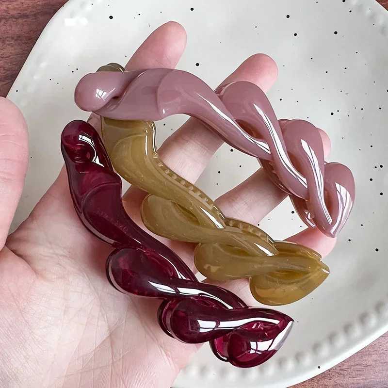 Korean Simple Banana Clip High Ponytail Claw Clip Ponytail Holder Women Girls Hair Accessories Braiding Tools Y250707