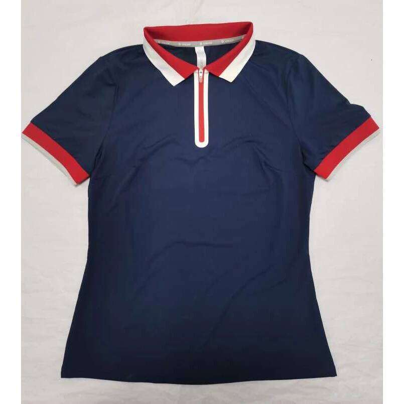 New Summer Women Fiess Yoga T Shirt Golf Quarter Zipper Fashion Lady Top Short Sleeve Sports Tennis Polo Shirts For Girls