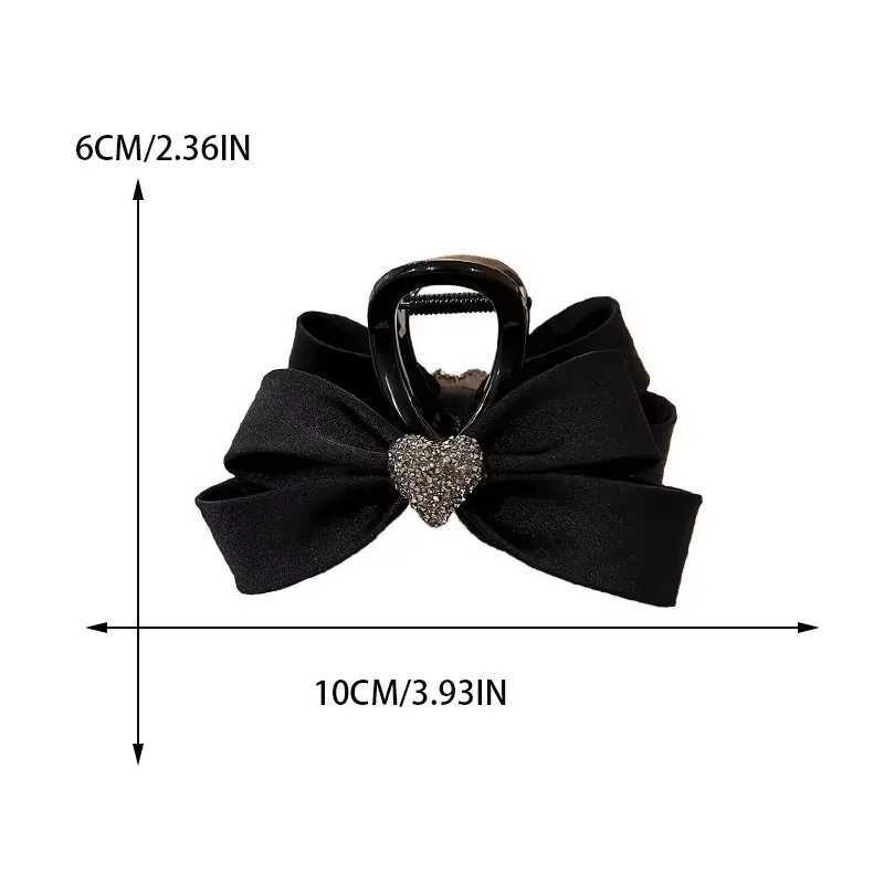 Elegant Temperament Fabric Bow Hair clip for woman Rhinestone Love Shark Clip Fashion Girl Ponytail Hair clamp Hair Z250707