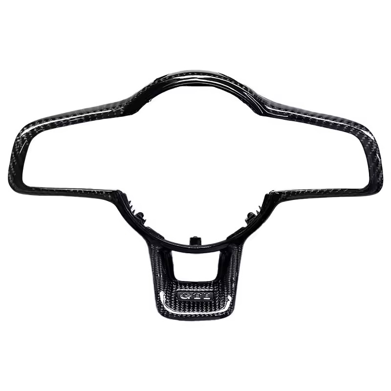 VW Golf 7 Mk7 GTI New/Red/GTI Carbon Fibre Steering Wheel Accessory Set