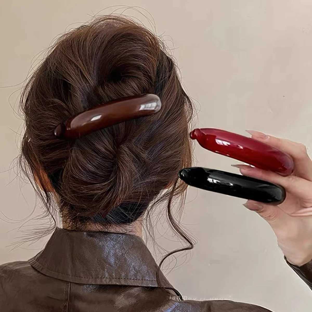 Jelly Color Banana Clip Hair Claw Ponytail Buckle Ponytail Holders Hairpins Barrettes for Women and Girls Barrettes Hair Accessories Y250707