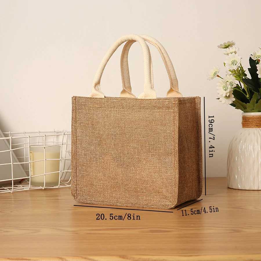 Simple solid color imitation linen mens tote bag large capacity reusable shopping bag able multi-functional handbag