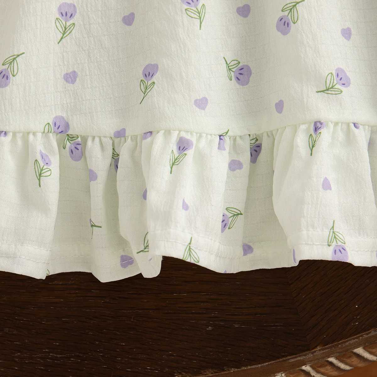Baby Girl Summer Dress Tulip Cotton Girl Dress Cute Little Fly Sleeves Girl Princess Dress Baby Girl Clothing R250707