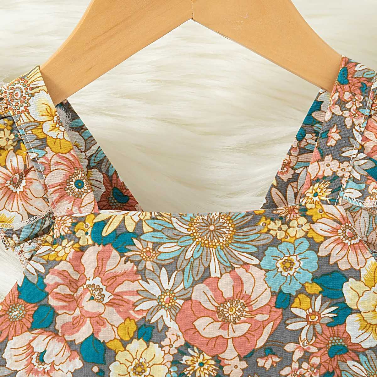 Baby Girl Clothes Summer Full Printed Daisy Pattern Halter Baby Girl Dress Cute Casual Vacation Girl Kids Dress With Bag R250707