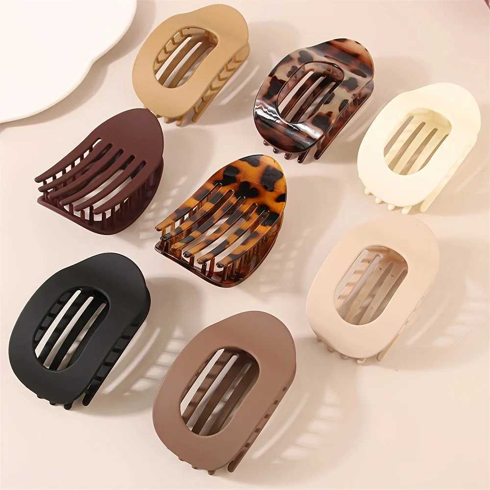 4Pcs/Set New Elegant Matte Acrylic Rounded Duckbill Hair Clips for Women Fashion Solid Color Plastic Hairpin Hair Accessories Y250707