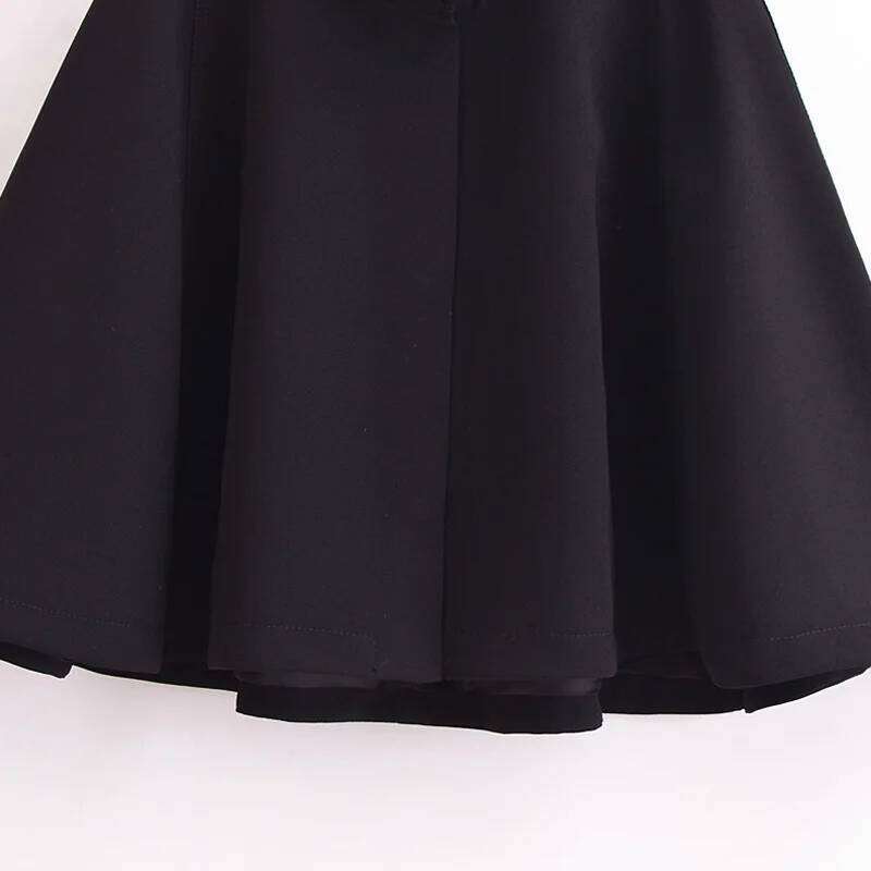 TRAF Black Cropped Cape Women's Autumn Winter Oversized Long Sleeve Short Cloak Outerwear Fashion Casual Elegant Coat