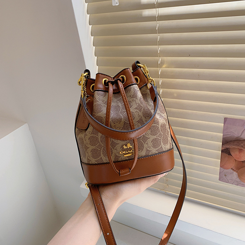 Designer Presbyopic Bucket for Women 2025 New Printed Crossbody Fashionable Versatile Drawstring Handheld Shoulder Light Luxury Women's Bag