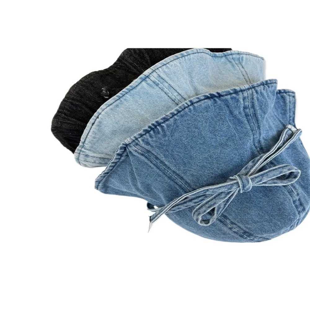 Sweet Face Covering Bow Hat Smiling Face Revealing Face Small Basin Hat Breathable Sun Protection Cowboy Fisherman Hat Summer Y250707