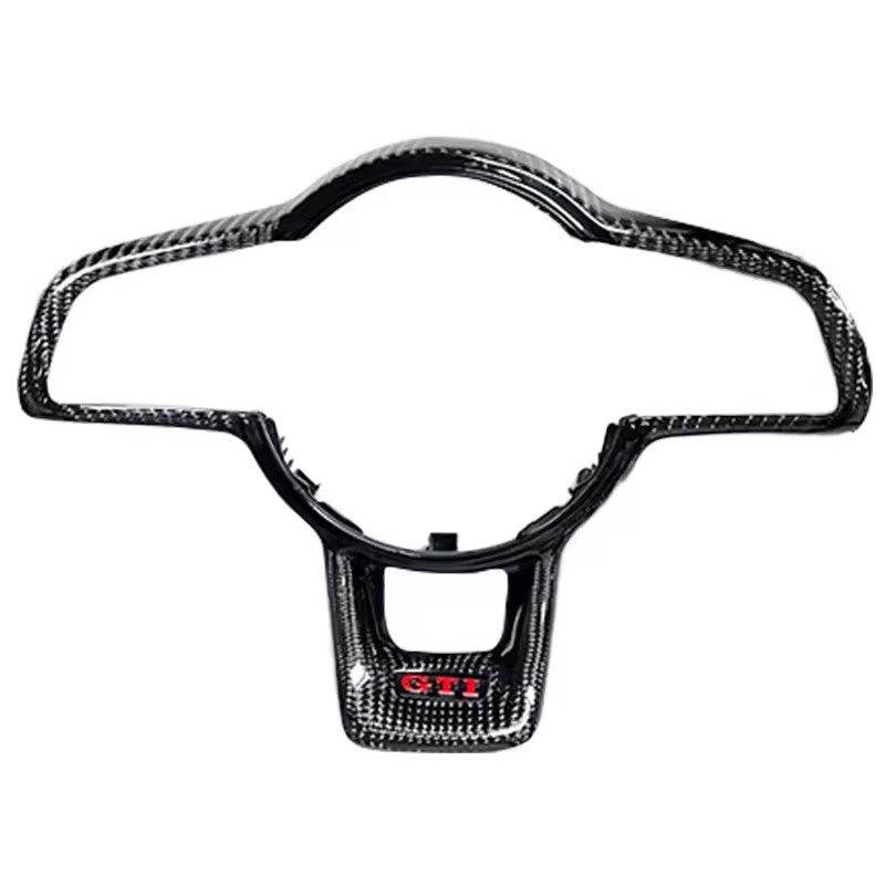 VW Golf 7 Mk7 GTI New/Red/GTI Carbon Fibre Steering Wheel Accessory Set