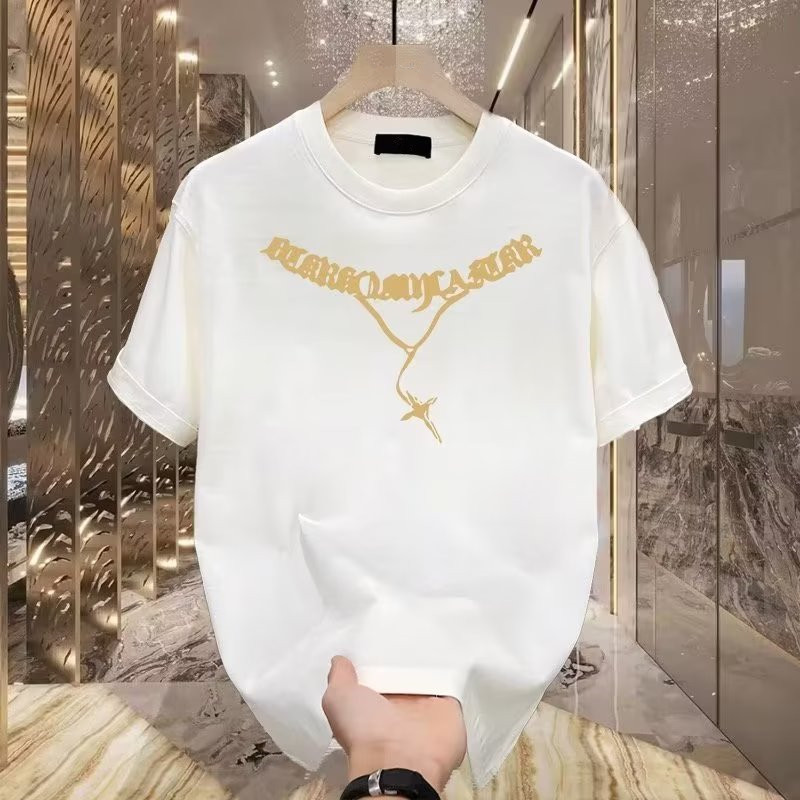 free shipping for man A highly anticipated pure cotton trendy brand printed men's short-sleeved T-shirt a trendy cool and stylish casual T-shirt