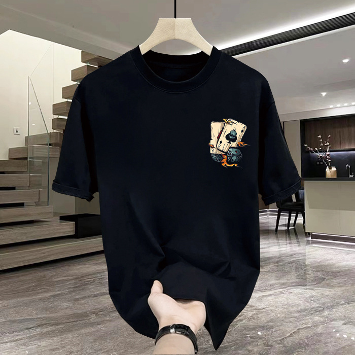 free shipping for man A heavyweight fashion brand, pure cotton printed men's short-sleeved T-shirt, bestseller, trendy and casual round-neck T-sh