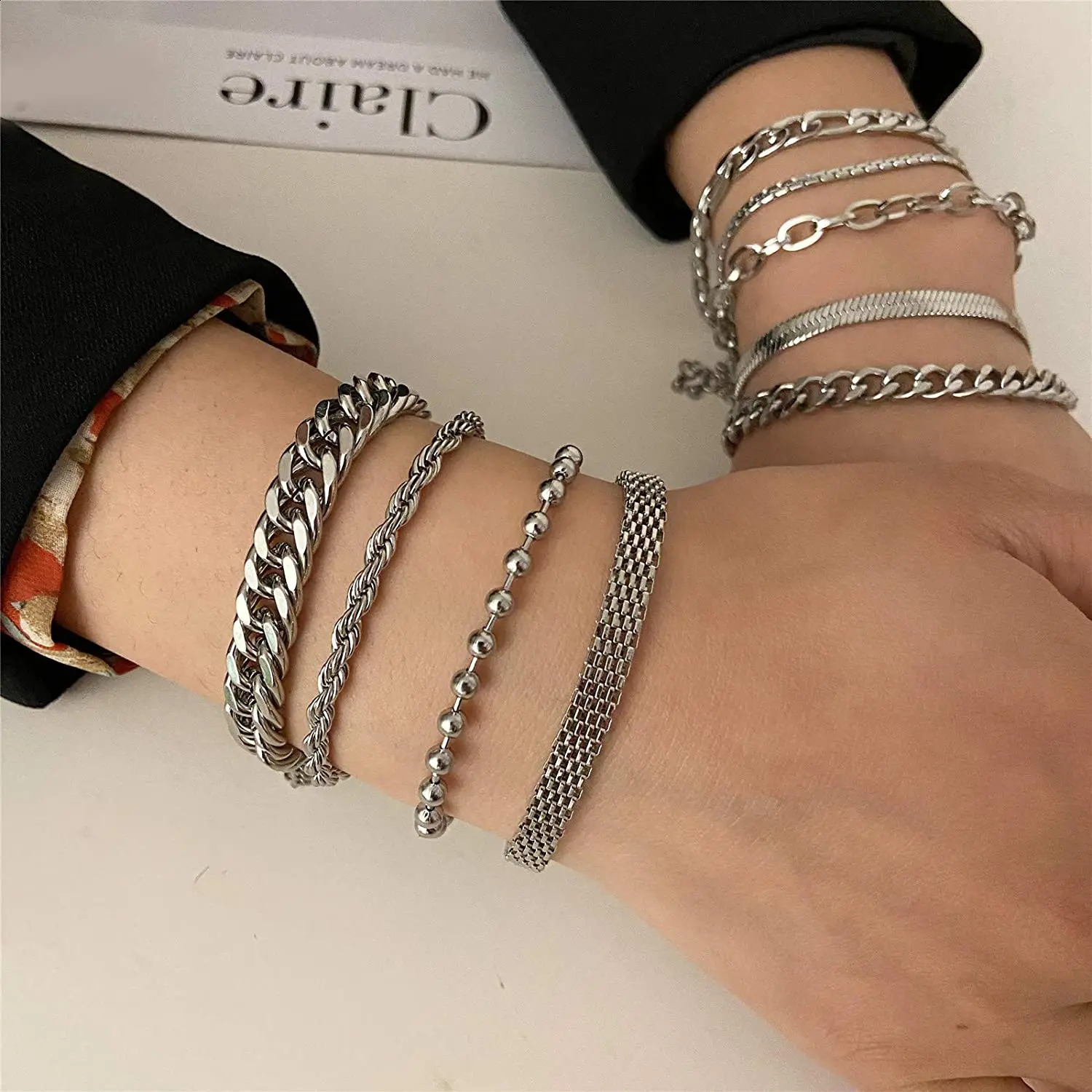 9 Styles Stainless Steel Bracelet for Men Women GoldSilver Color Fashion Cuban Link Adjustable Gifts 250707