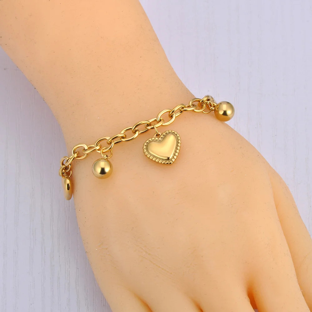 Lokaer Fashion Stainless Steel Heart Beach Holiday Bracelet 18K Gold Plated Handmade Waterproof Summer Jewelry for Women B25016 250707
