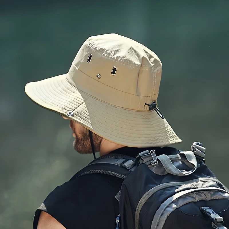 New Fishermans Hat Fashionable and Versatile Sunscreen Mountaineering Hat Adjustable Breathable Waterproof Outdoor Camping Hat Y250707