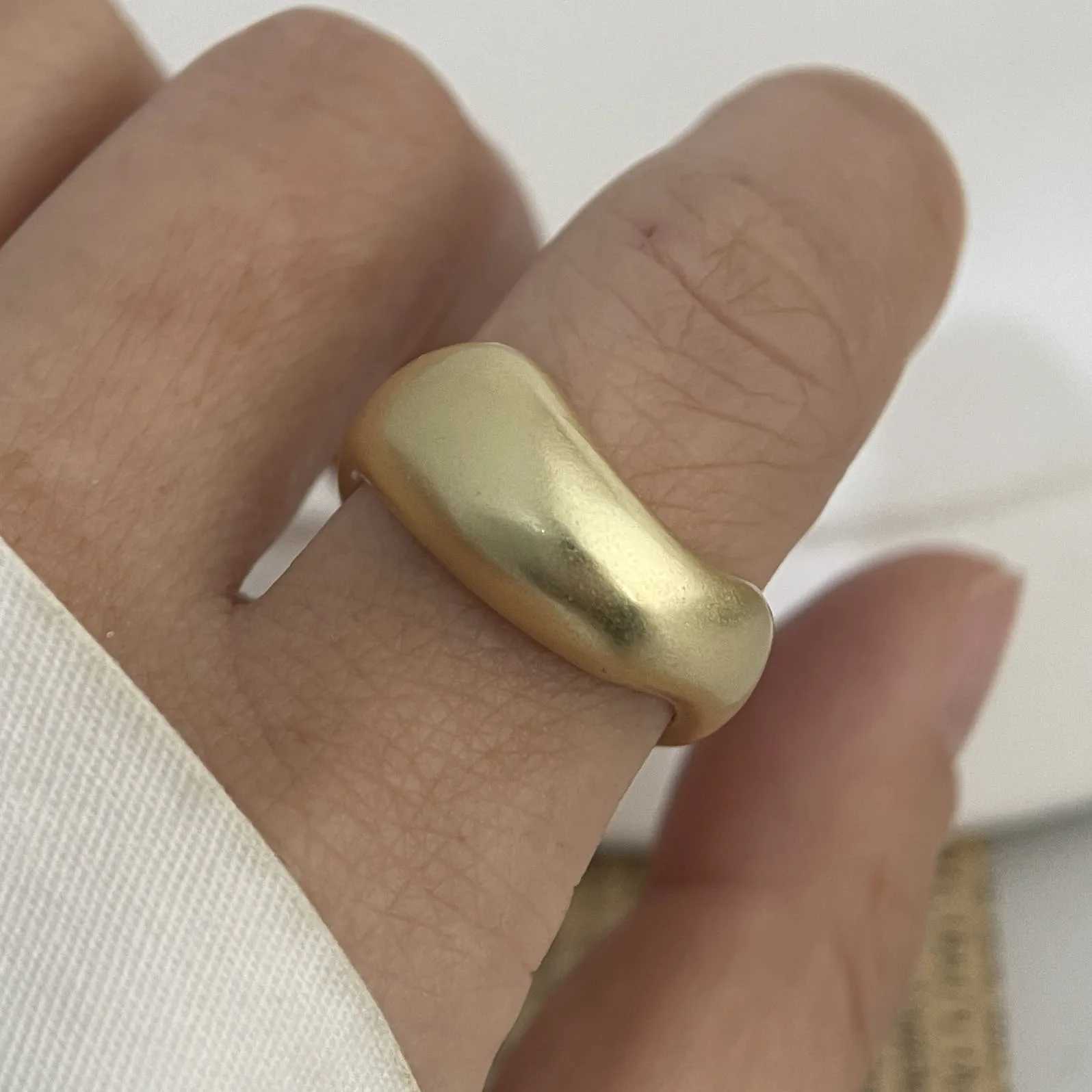 925 Sterling Silver Rings for Women Couple Minimalist Handmade Simple Gold Shinning Ring Party Jewelry Gift Prevent Allergy XJ250707