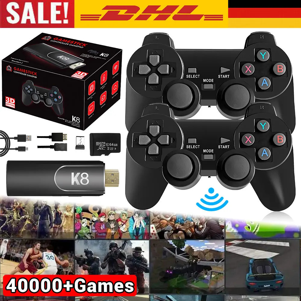 4K HD K8 Gamepad 64G Retro Video Game Console 40000 Game 40 Emulator Dual Wireless 2.4G Controller Retro Console s Gift Gam 250707 - view 7