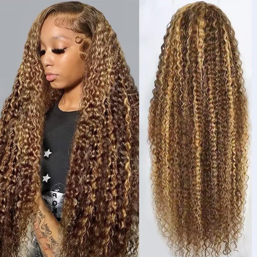 Blonde Lace Frontal Weave Wig - Chic Synthetic Curly Hair for Everyday Wear