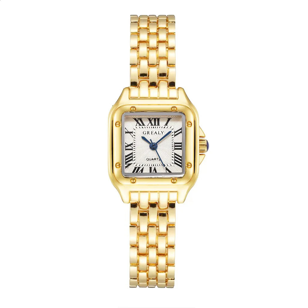 Women Watch Light y Business Gold Stainless Steel Ladies Fashion Quartz Watches Female Clock Bracelet Wristwatch 250707