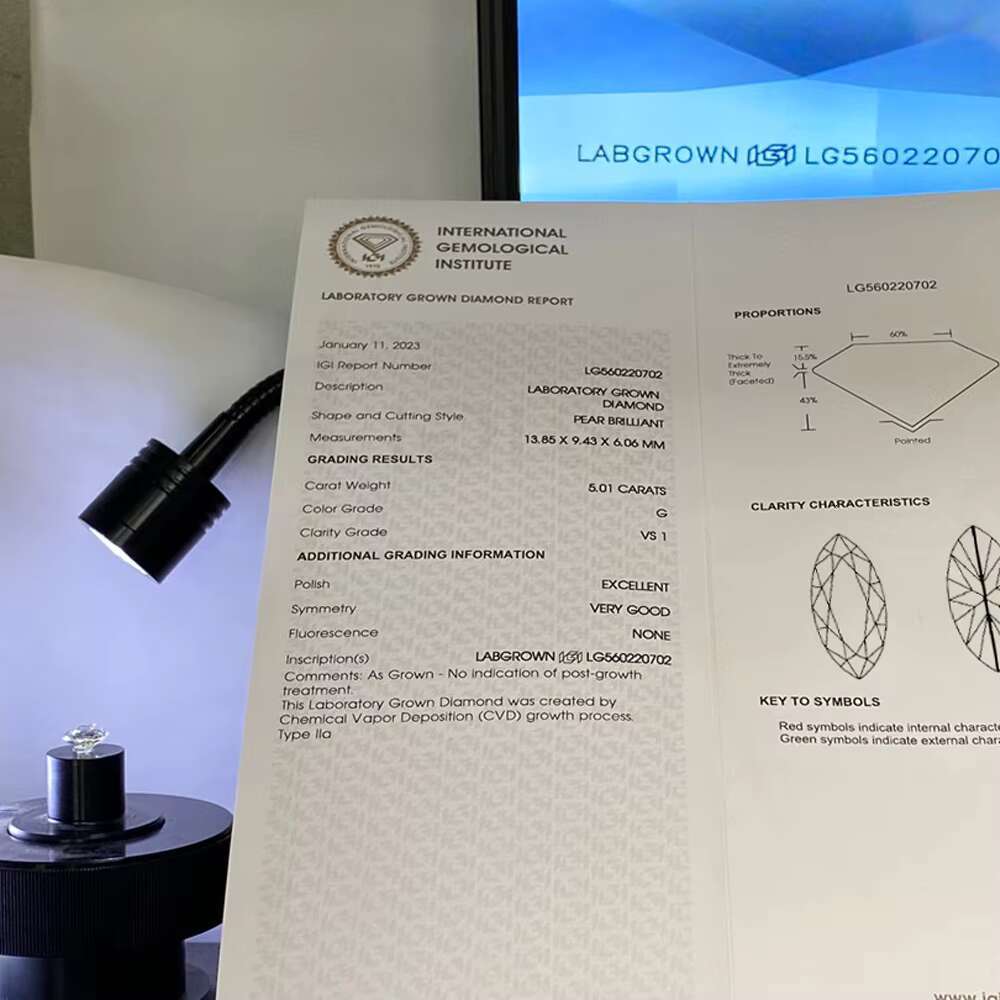 Wholesale Bulk Lab Grown IGI Radiant Marquise Cut White 1ct D E F VS2 Purity Loose Rectangle Precious Real Diamond for Jewelry