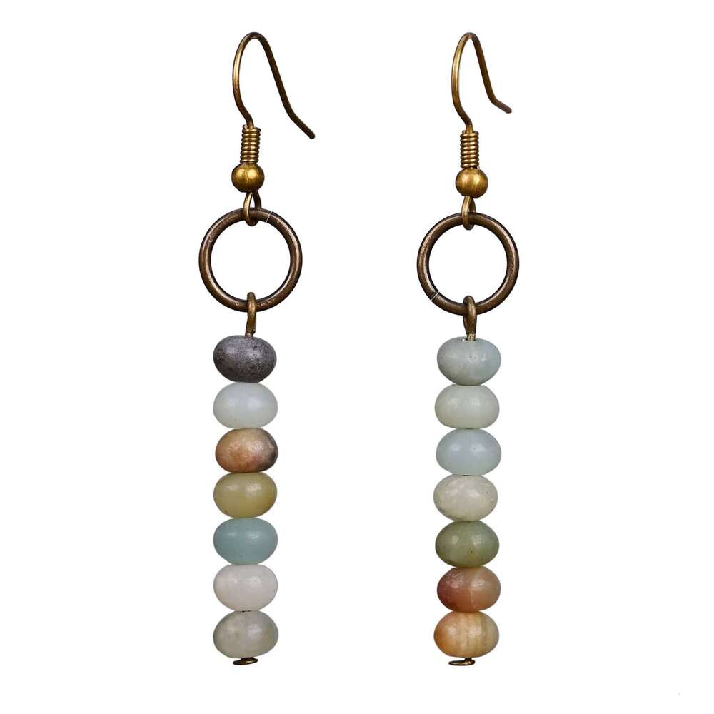 casual Natural Stone bohemian Style Overlay Beads Earrings