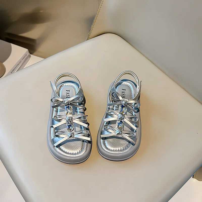 Girl Sandals New Summer Children Open-Toe Beach Sandals Princess Sweet Bowknot Kids Fashion Hollow-Out Casual Shoes Versatile R250707