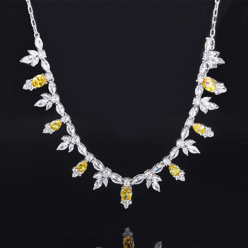 New High-End Floral Jewelry Banquet Dress Accessories Set Elegant Earrings Necklace Tassel Exquisite Pendant 317