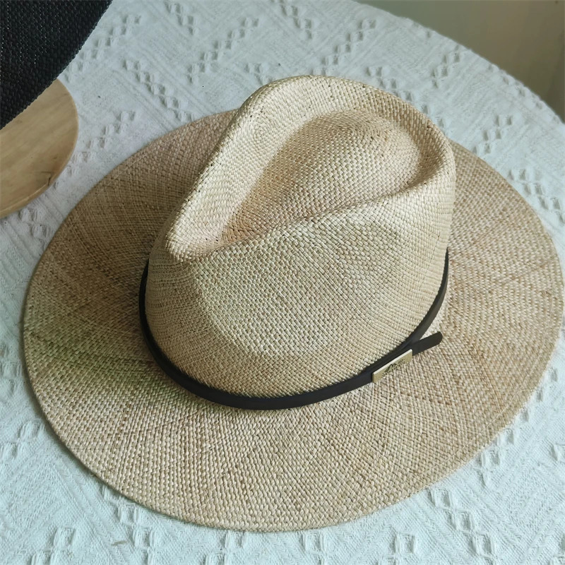 French Nature Straw Hat for Women Fedora Hats Elegant Ladies Sun Basin Simple Fashion Beach Summer Jazz Panama 250707