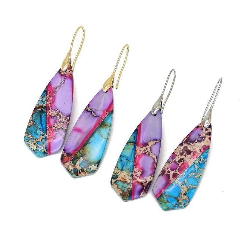 Gorgeous Women Arrow Shape Natural Stone bohemian Earrings