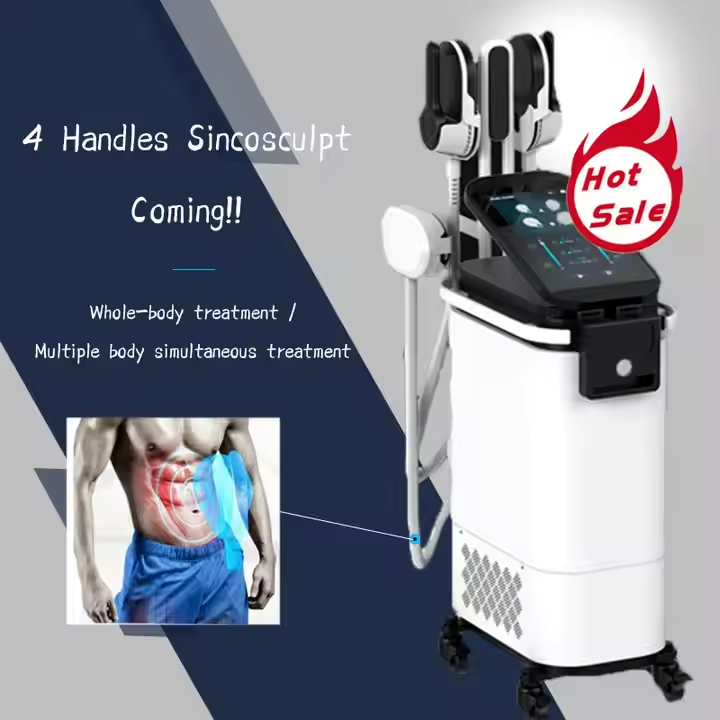 4 Handles 5000W EMS Neo Sculpting 14 Tesla EMS RF Slimming Muscle Sculpting Machine