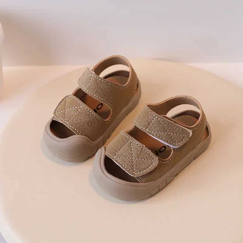 Simple Womens Baby Shoes Anti-collision Soft Bottom Sandals For Boys Ages 1-3 Learning To Walk Beach Shoes z250708CZNK