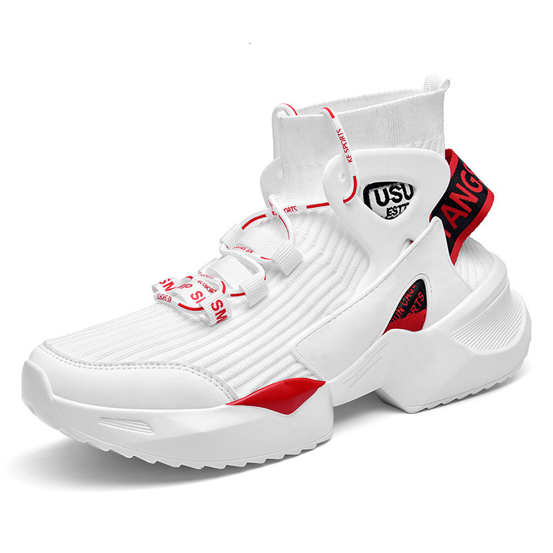 Men's Winter Fleece - lined Fly - woven Dad Shoes, Thick - soled Inner - heightening High - top Sock Boots, Casual Sports Warm and Stylish Shoes