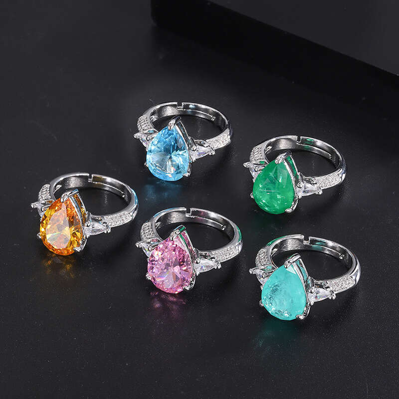 Paraiba Hot Selling Tiktok Live Emerald Green Index Finger Fashion Luxury Ring 29C