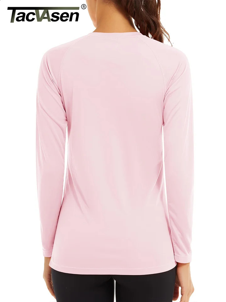 50 Summer Quick Dry T-shirts Womens Performance Sun Block UV Protection T Shirts Long Sleeve Swim Pullover Tops 250703