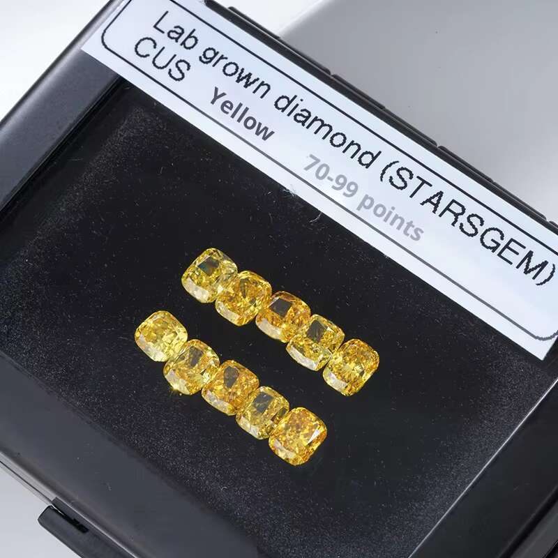 IGI Certified VS SI Synthetic Lab Grown Loose Diamonds Fancy Yellow Cushion Cut CVD Lab Created Yellow Diamond