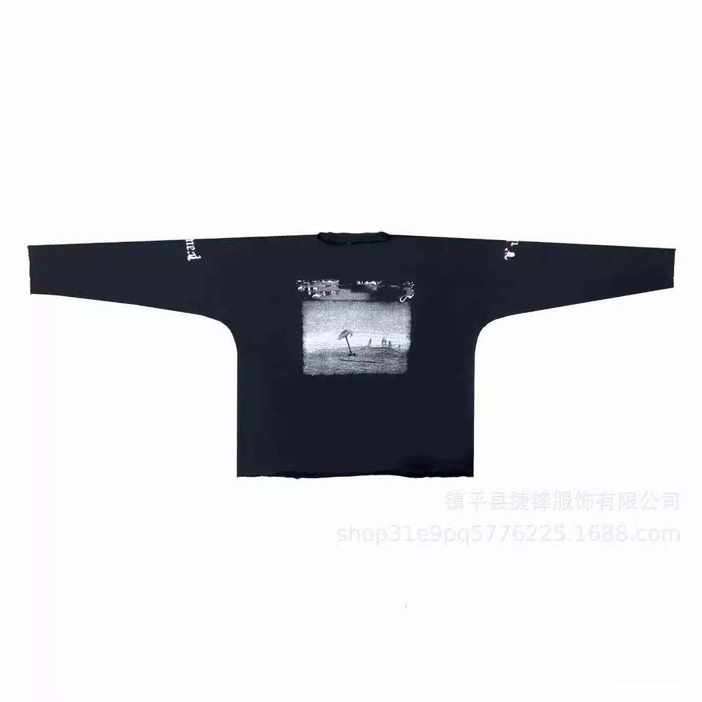 25SS New American Style Hip-Hop Loose Casual High Street Unisex Letter Print Long Sleeve Couple T-Shirt