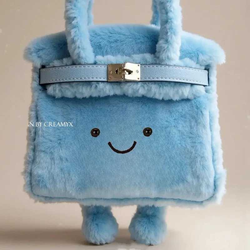 Jelly Or Cute Tote Bag Portable Plush Large Capacity Handbag Blue Bag Girl Gift