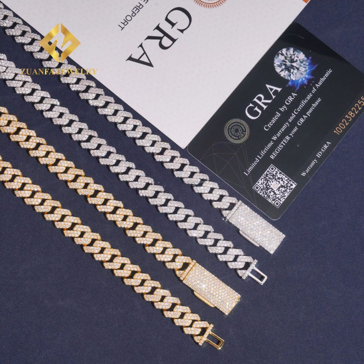 2025 Best Selling Jewelry 10mm Two Rows Solid Sier Iced Out Hip Hop Pass Tester Moissanite Miami Cuban Link & Bracelet