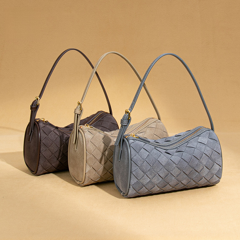 Handbag for Women Frosted Designer Bag Fahsion Woven Pu Leather Crossbody Pillow Bag