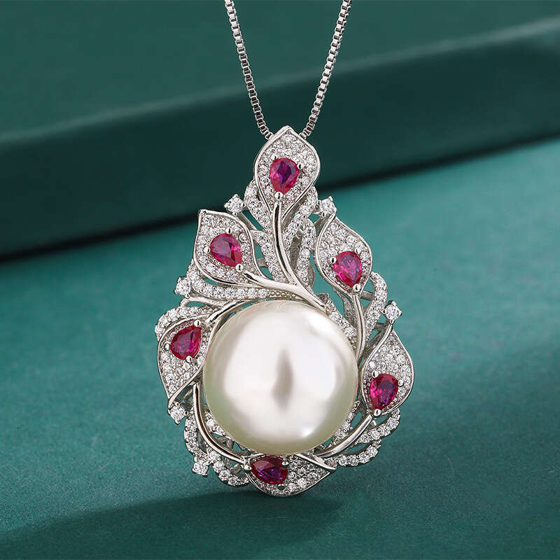 Live Broadcast Imitation Pearl Necklace New Tahitian Mother-Of-Pearl Inlaid Pendant Women's Jewelry 737