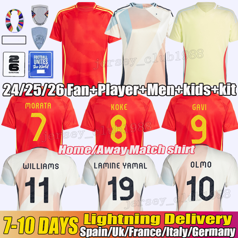 Spain Jerseys National Team Soccer Jersey Kit Home Away Colors Lightweight Athletic Material
